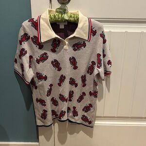 J Crew + The Reeds Lobster Print Polo Shirt